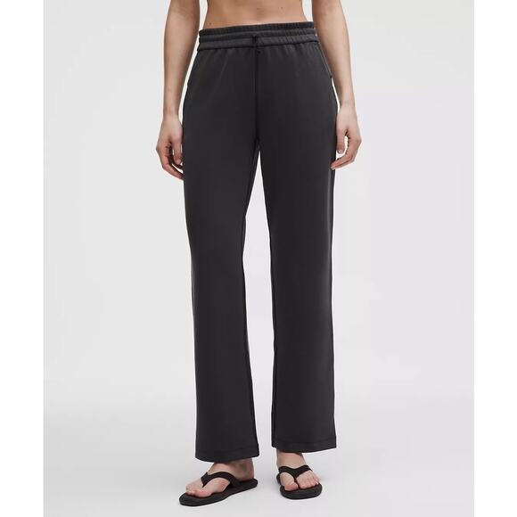Lululemon Softstreme High-Rise Wide Leg Pants 2 Black Elastic Waist 31” Inseam